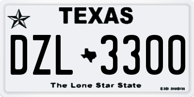 TX license plate DZL3300