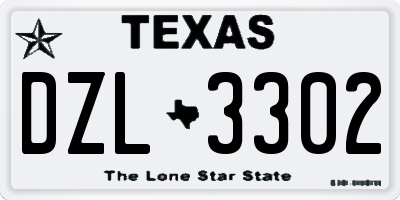 TX license plate DZL3302