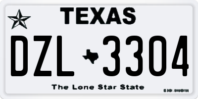 TX license plate DZL3304