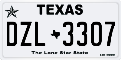 TX license plate DZL3307