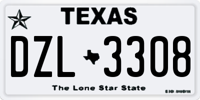 TX license plate DZL3308