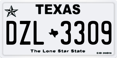 TX license plate DZL3309