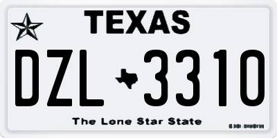 TX license plate DZL3310