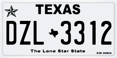 TX license plate DZL3312