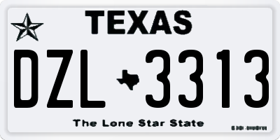 TX license plate DZL3313