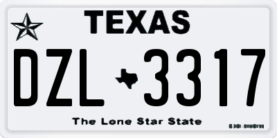 TX license plate DZL3317