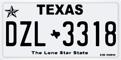TX license plate DZL3318