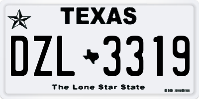TX license plate DZL3319