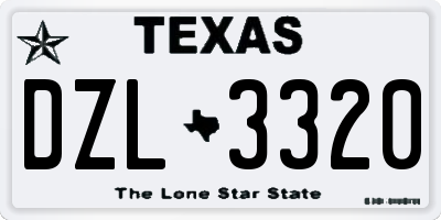 TX license plate DZL3320
