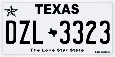 TX license plate DZL3323