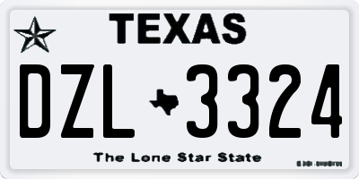 TX license plate DZL3324