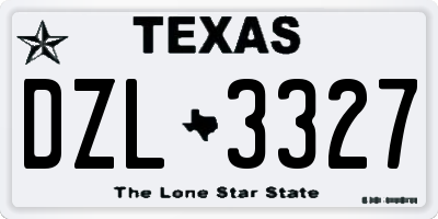 TX license plate DZL3327