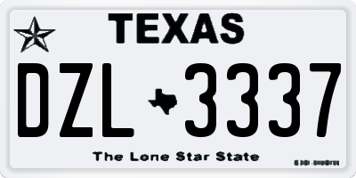 TX license plate DZL3337