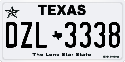 TX license plate DZL3338