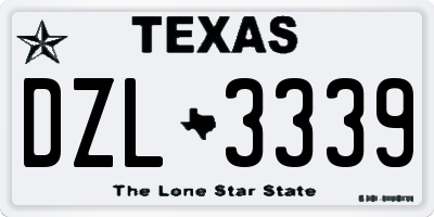 TX license plate DZL3339