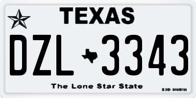 TX license plate DZL3343