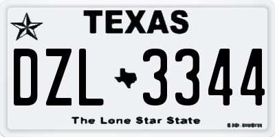 TX license plate DZL3344