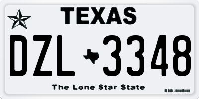 TX license plate DZL3348