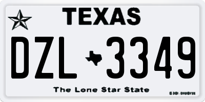 TX license plate DZL3349