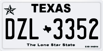 TX license plate DZL3352