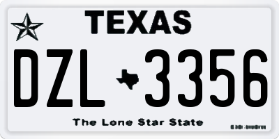 TX license plate DZL3356