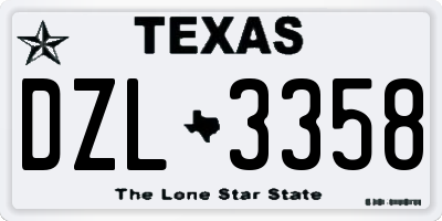 TX license plate DZL3358