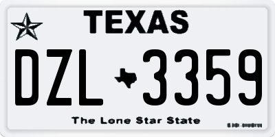 TX license plate DZL3359
