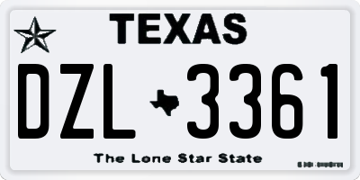 TX license plate DZL3361
