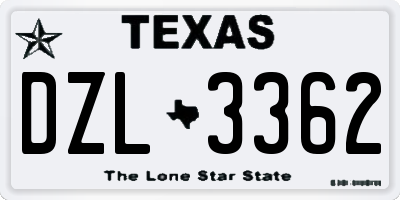 TX license plate DZL3362