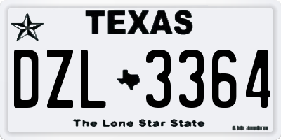 TX license plate DZL3364