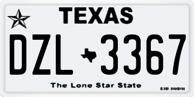 TX license plate DZL3367