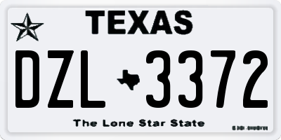 TX license plate DZL3372