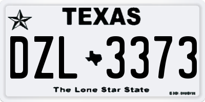 TX license plate DZL3373