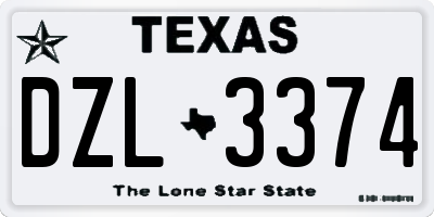 TX license plate DZL3374