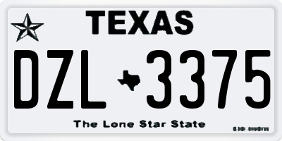 TX license plate DZL3375