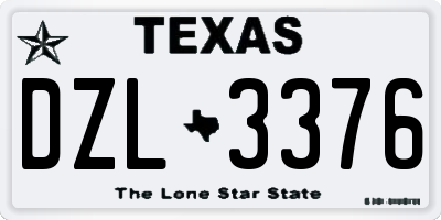 TX license plate DZL3376