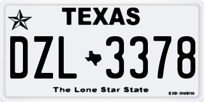 TX license plate DZL3378