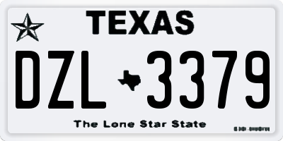 TX license plate DZL3379
