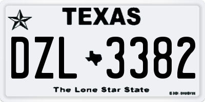 TX license plate DZL3382