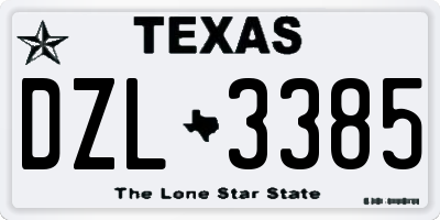 TX license plate DZL3385
