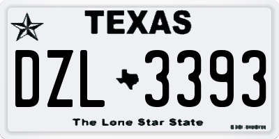 TX license plate DZL3393