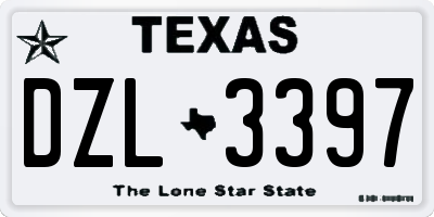 TX license plate DZL3397