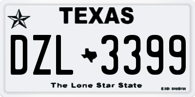 TX license plate DZL3399