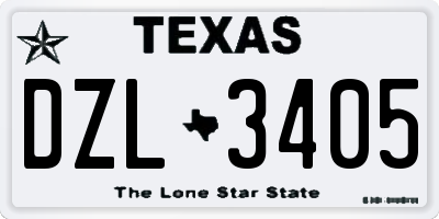 TX license plate DZL3405