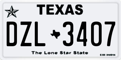TX license plate DZL3407