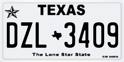 TX license plate DZL3409