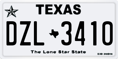 TX license plate DZL3410