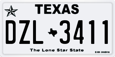 TX license plate DZL3411