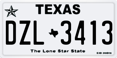 TX license plate DZL3413