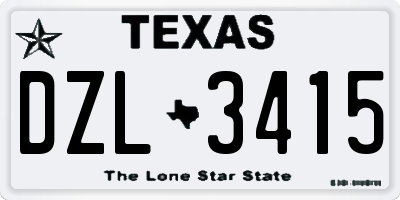TX license plate DZL3415